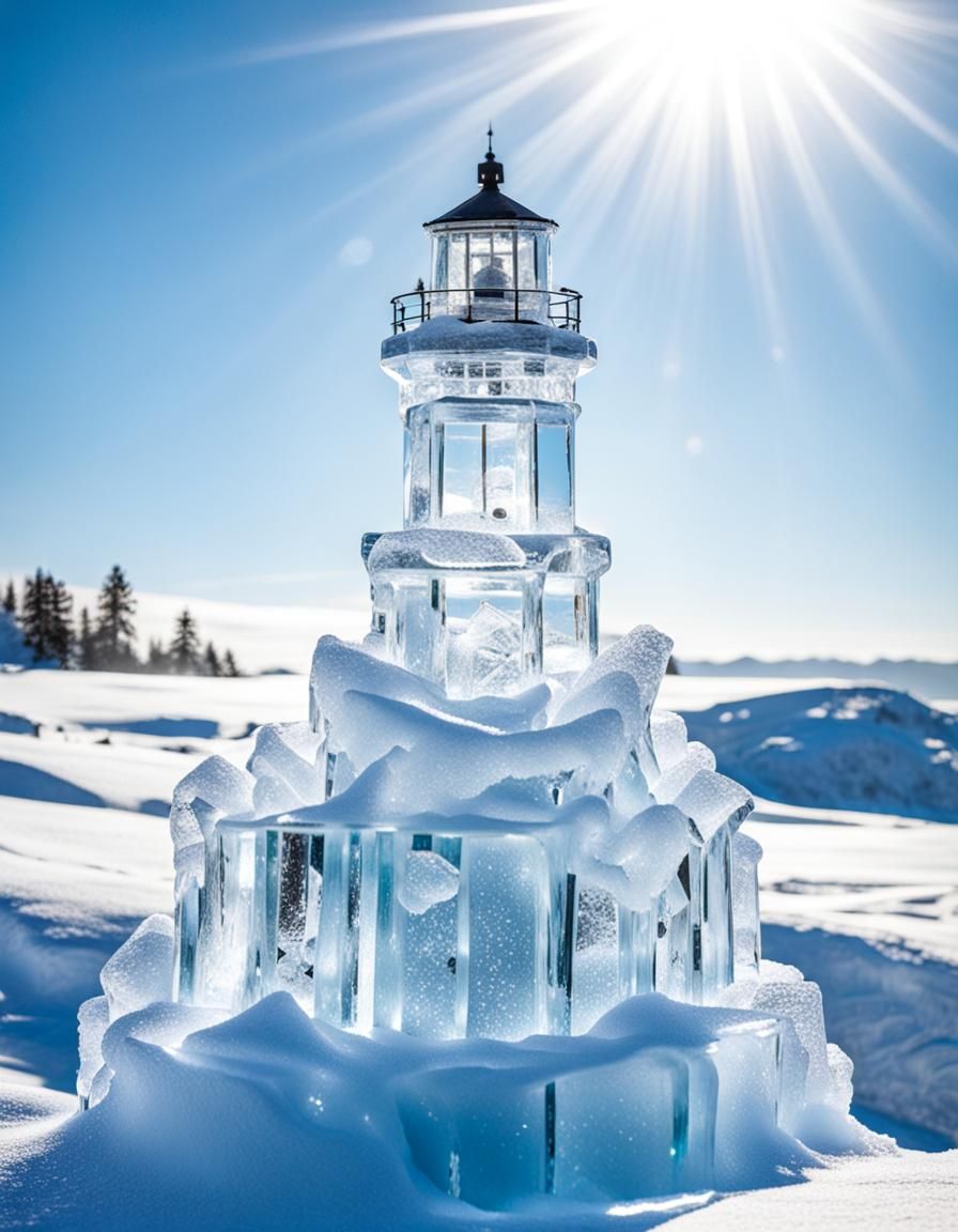 Lighthouse Ice Sculpture  by @Marcin Jałocha