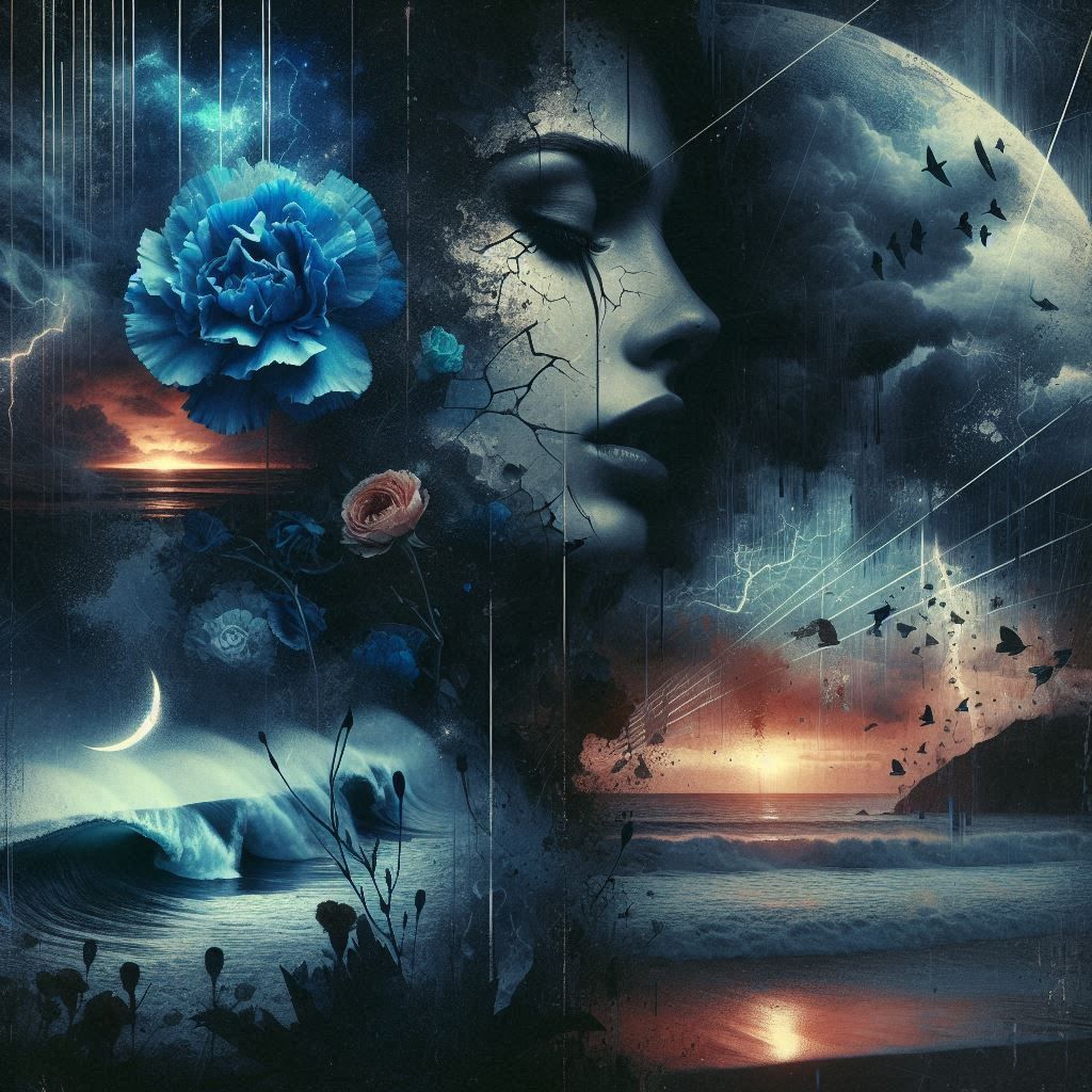 The blue carnation and the full moon