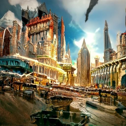 Ankh Morpork cityscape - AI Generated Artwork - NightCafe Creator