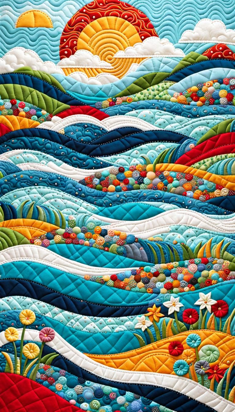Quilted ocean  by @DeliaPeabody