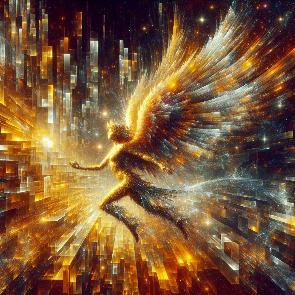 Celestial Glitch Winged Victory