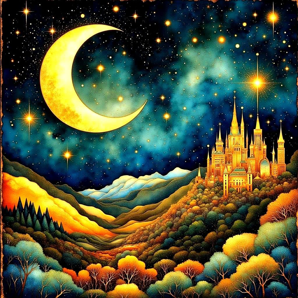 Autumn 🌙 Crescent Moon  by @Melanie Rhoades 