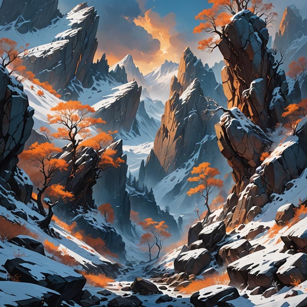 Contrasting Landscapes in Detailed Matte Painting Style