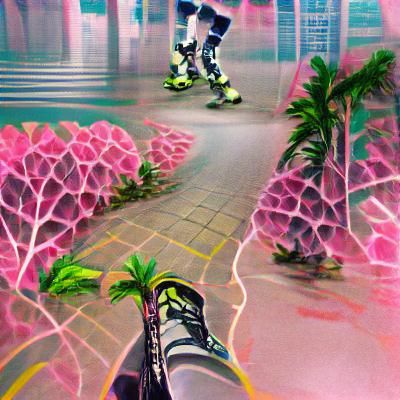 Rollerblading tropical dystopia