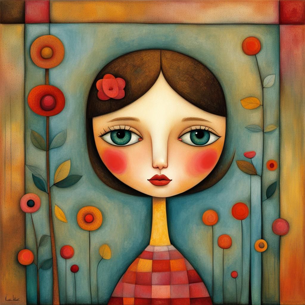cute girl by Anna Silivonchik, Paul Klee and Luis Gabriel Pa...