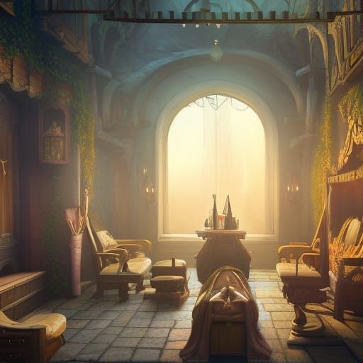 Beauty Salon, Medieval, Fantasy, outside 