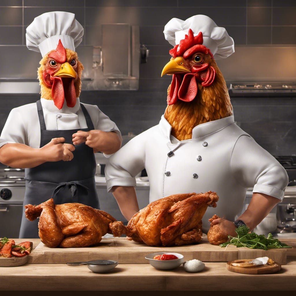 Super realistic chicken as a Gordon ramsey cooking chicken w...