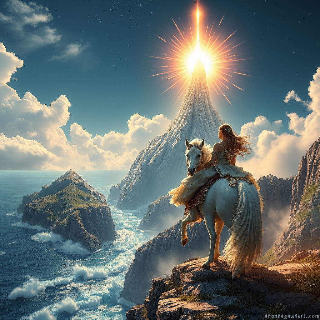 מגדל אור על צלע ההר ליד הים הסוער עם בליץ כוכבים אדיר ביותר ...