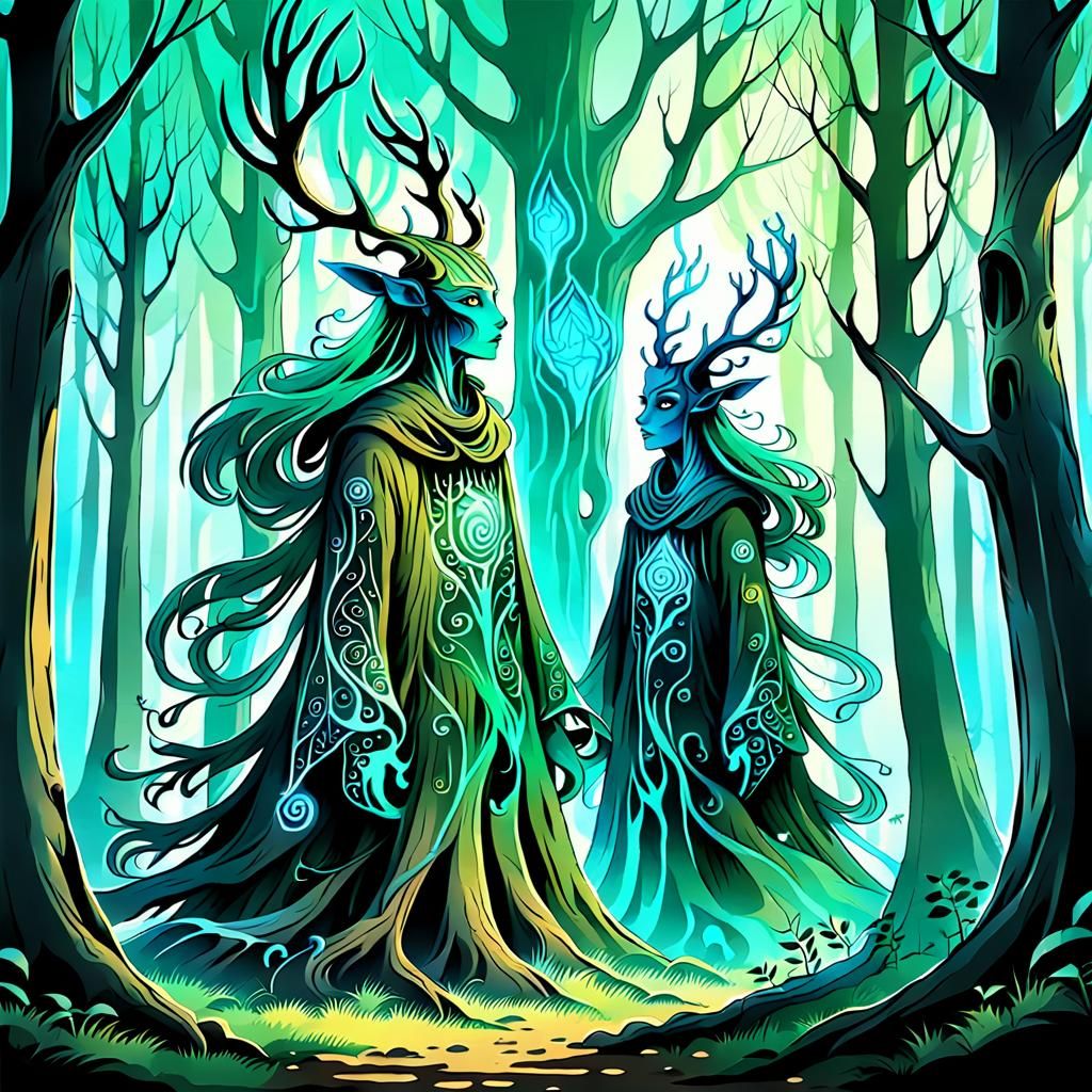 Mystical Forest Spirit Whispering Trees  by @Evil644
