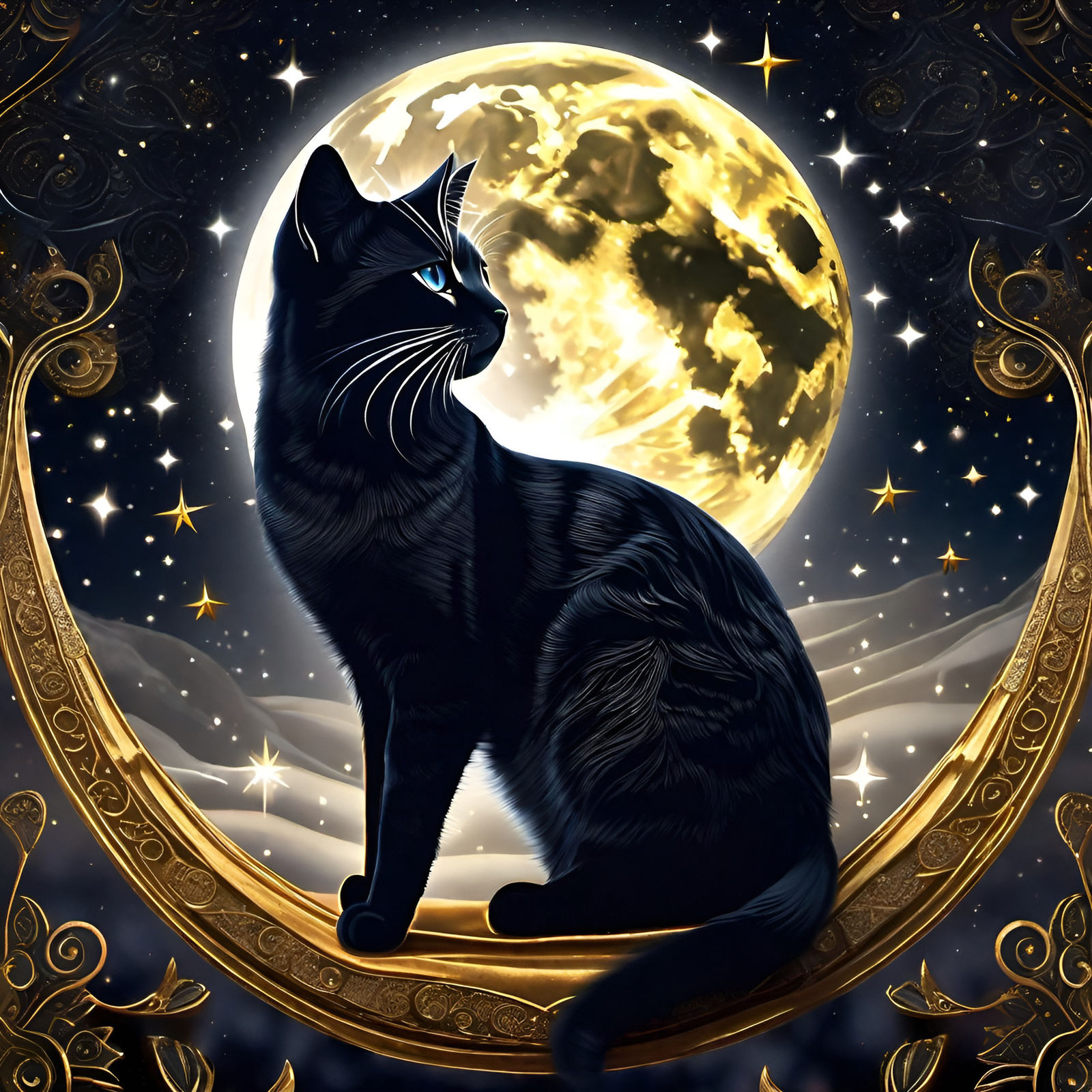 midnight black art cat {upload}