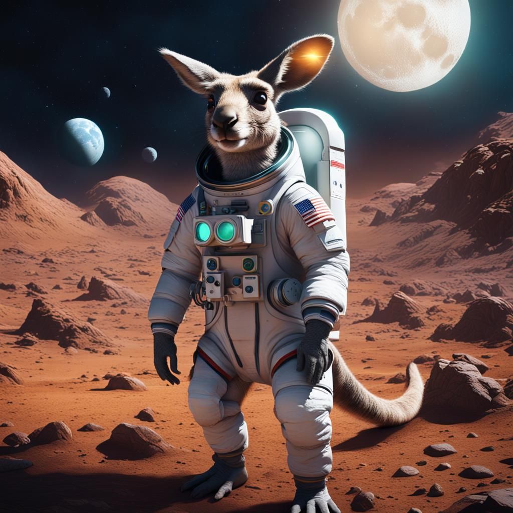 Kangaroo scientist on the moon