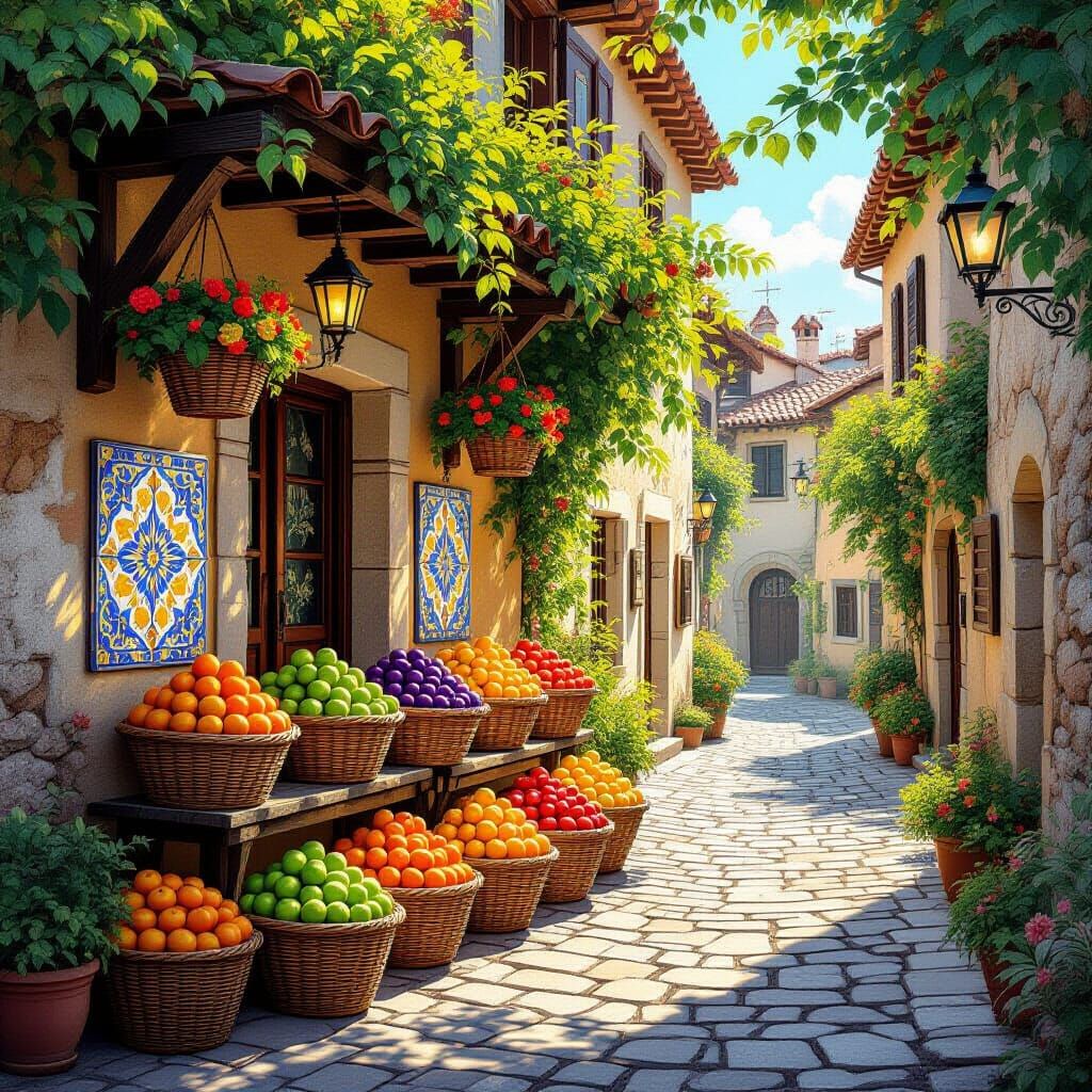 Vibrant Sukkah in Charming Old Town Street
