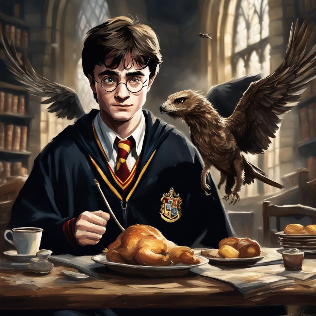 Harry Potter is trying out his new Hogwart’s Student Wings but they’re not working as well as he hoped! ...  by @SaintJohn