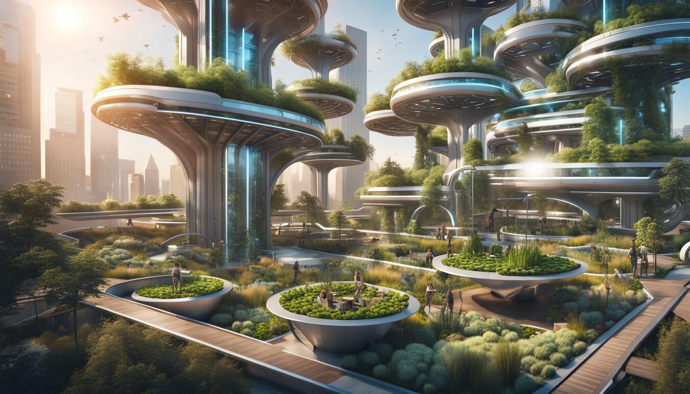 A solarpunk city - AI Generated Artwork - NightCafe Creator