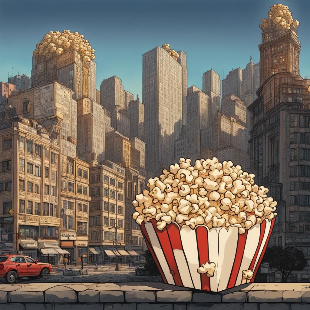 popcorn head, intricately detailed, color depth, side light,...