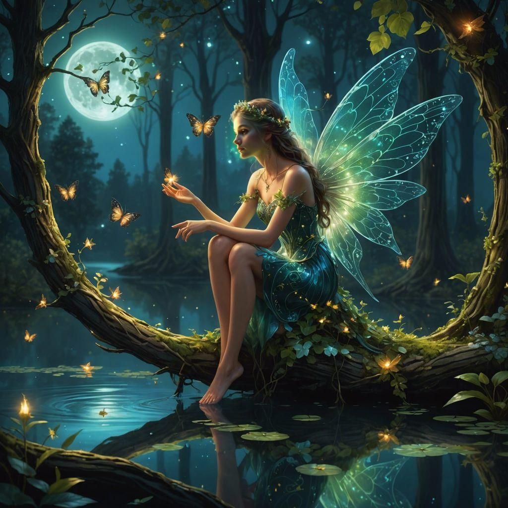 Enchanted Night: The Fairy's Moonlit Haven  by @Blandry