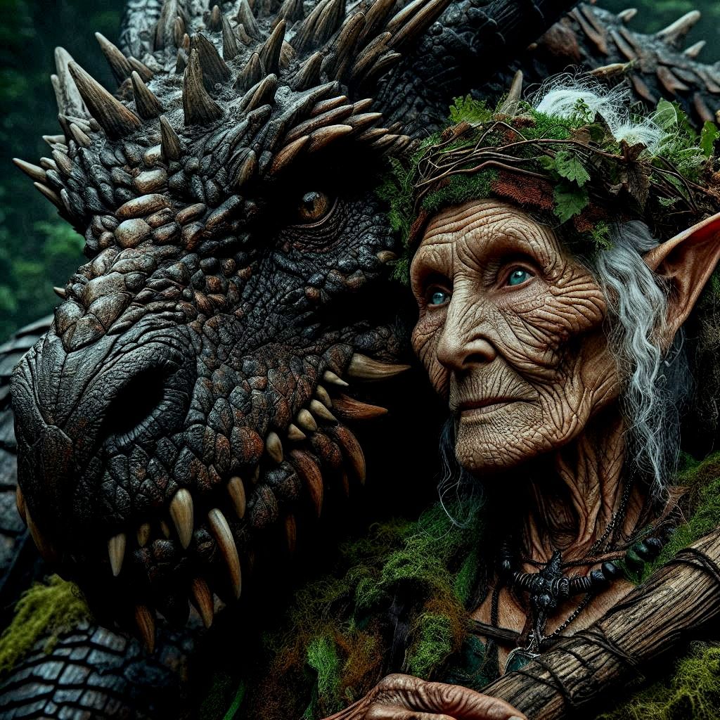 Old woman and dragon