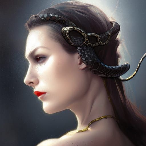 Darkness Queen with Snake 2/3 Potrait