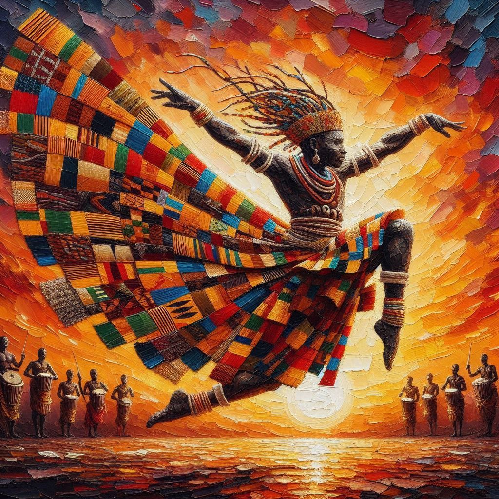 African Dancer mid-leap