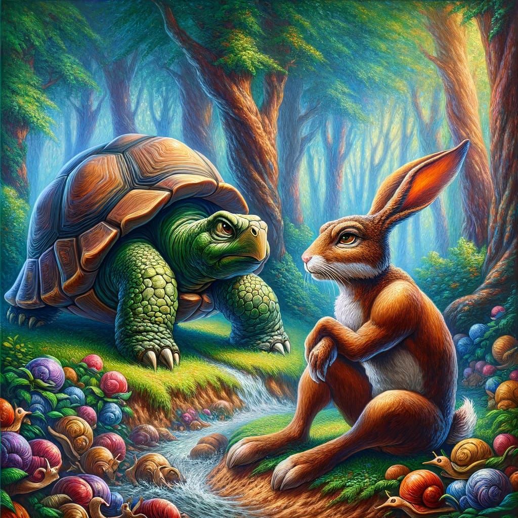 uh oh! what's up? tortoise and hare - AI Generated Artwork - NightCafe ...