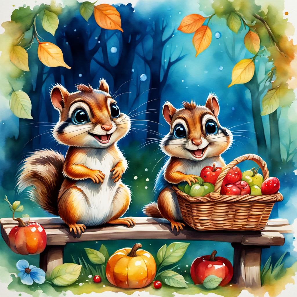 Cheeky chipmunks - AI Generated Artwork - NightCafe Creator