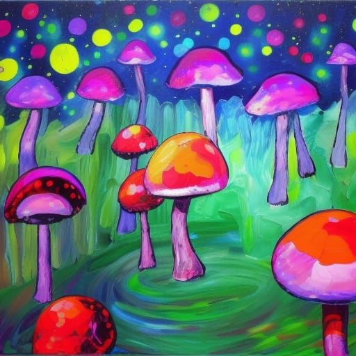 mushrooms black light, UV_colors_reactive - AI Generated Artwork ...