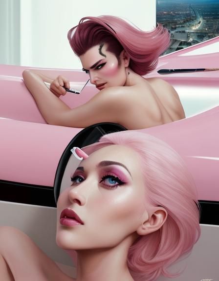 DreamShaper v8 in the style of pink and glitter product photography