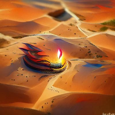 a mosaic flame