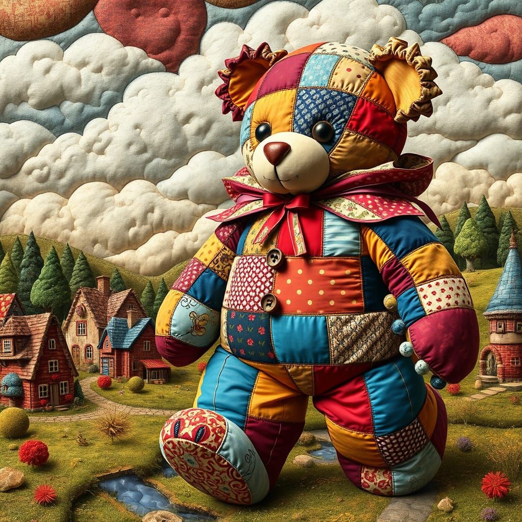 Patchwork Teddy Bear   by @XII