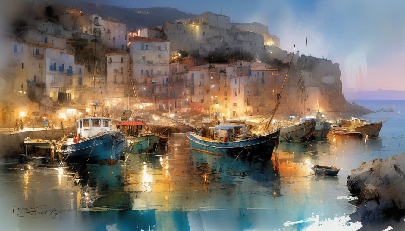 Fishing Village  by @Superbear