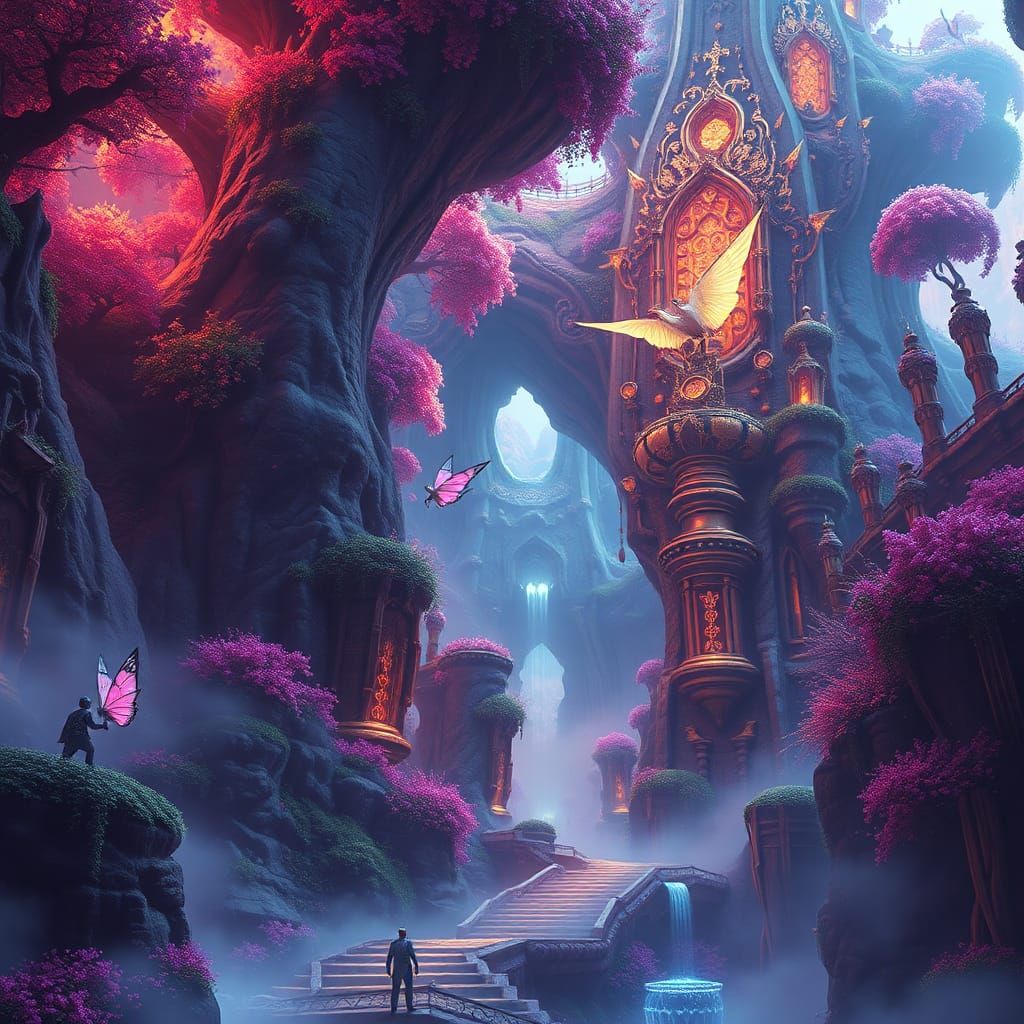 Vibrant Fantasy Landscape Art in 8k Resolution