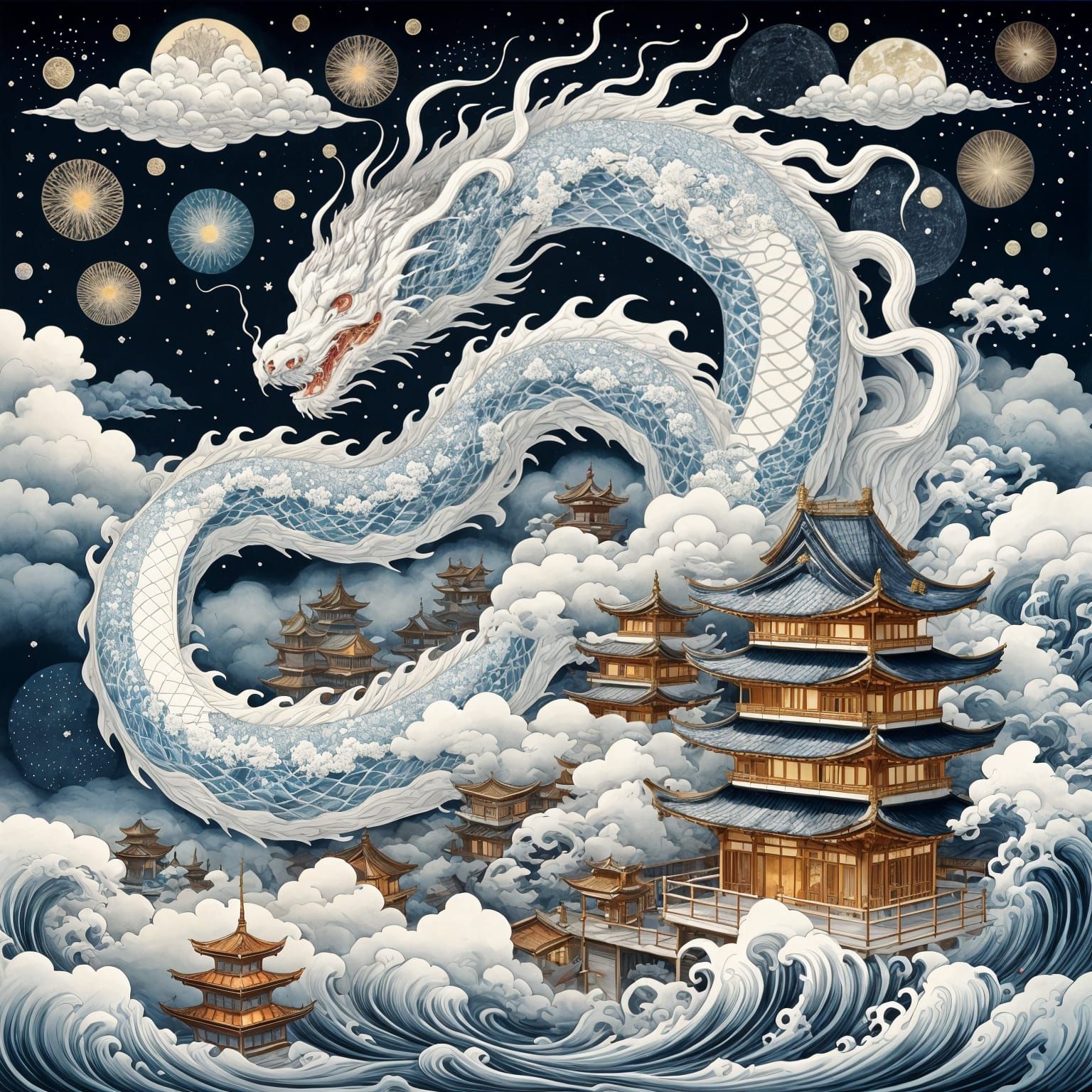 The Draconian Guardian of The  Ukiyo-e Floating World   by @Asmodina_Devruhadabra