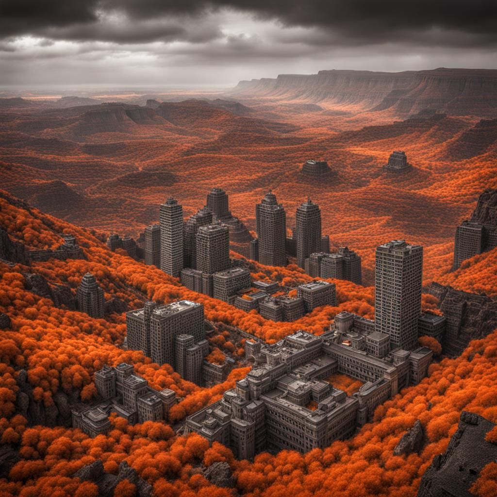 a world where there is only one color, orange
