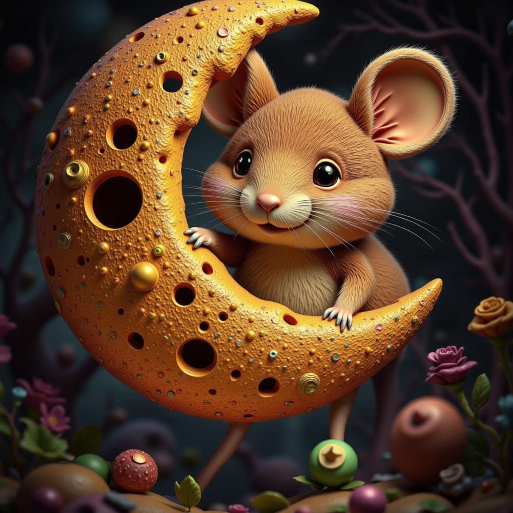 He didn’t ghost the party... just moon-shy. 🌝🐭✨