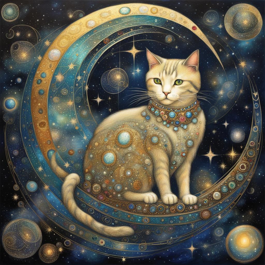 "bejeweled galactic oasis starlight moon Goddess Cat 
 //sus...
