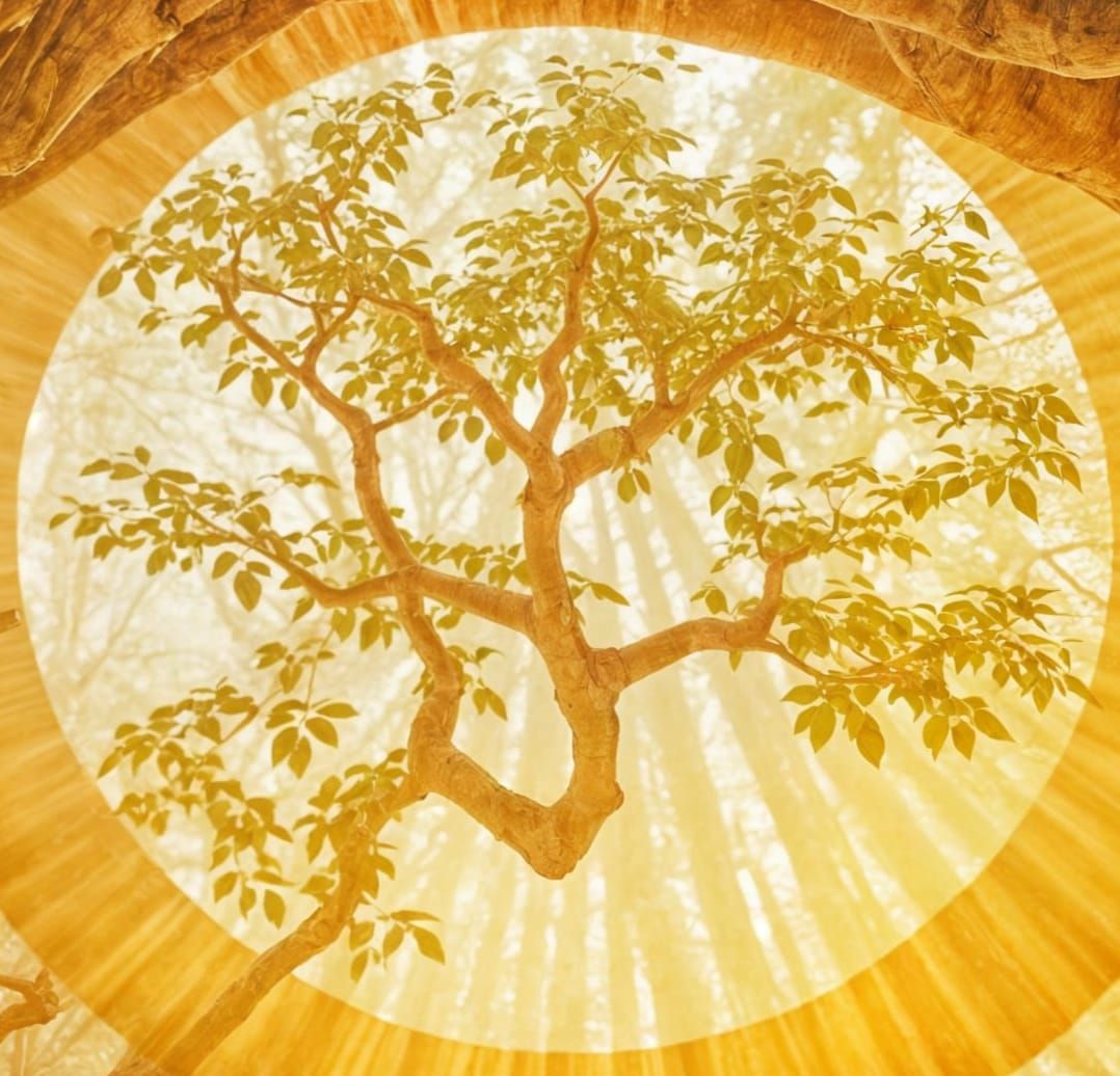 Imagine a colossal tree whose branches reach towards the heavens, its trunk carved with ancient runes and glowing with ethereal light. Withi...