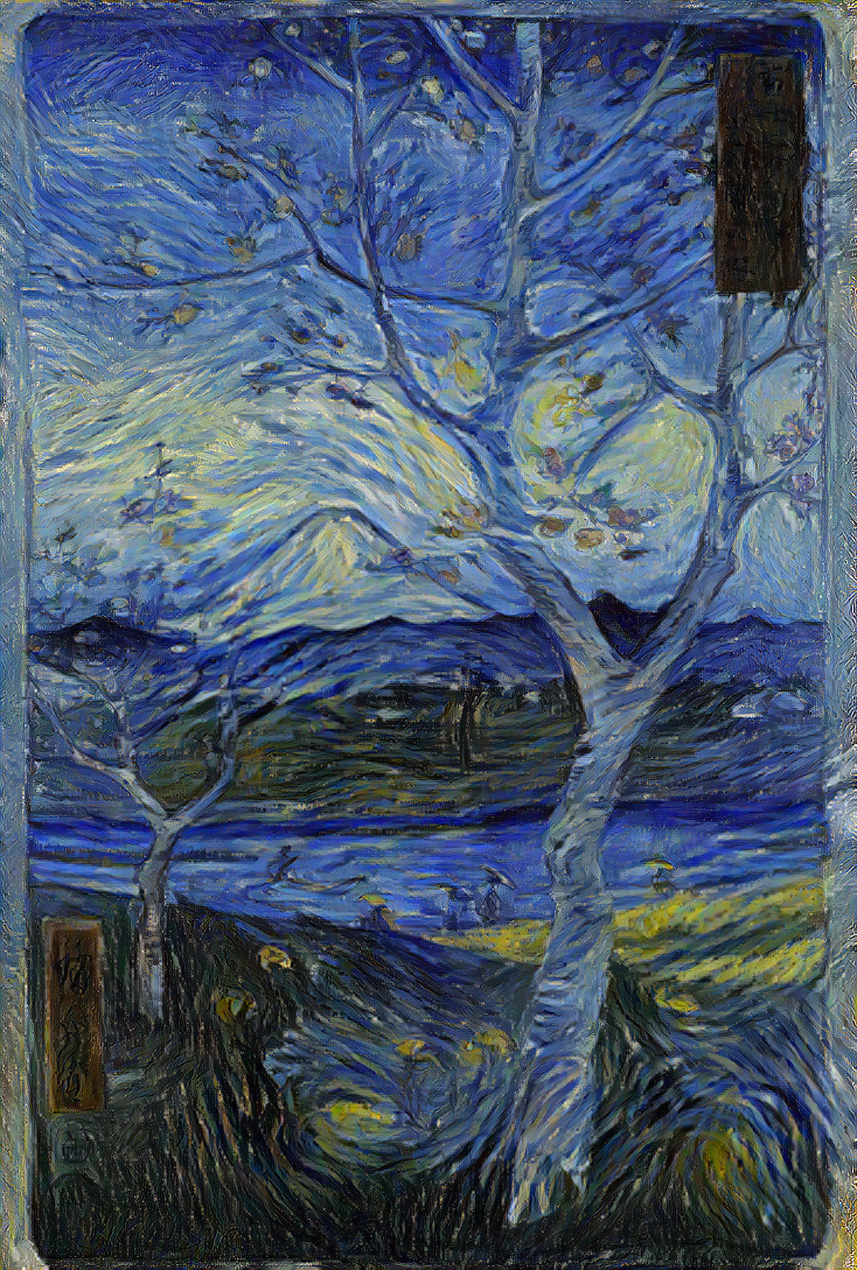 Starry night on the Outskirts of Koshigaya in Musashi Province