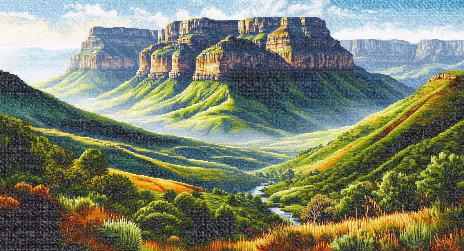 Landscape in cross-stitch ⛰️ 03