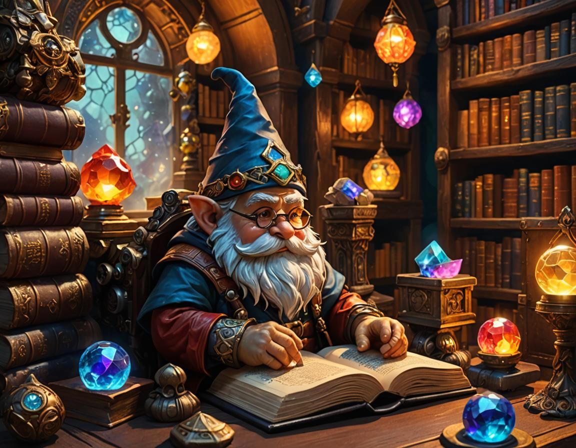 Gnome at study  by @moowokuorn