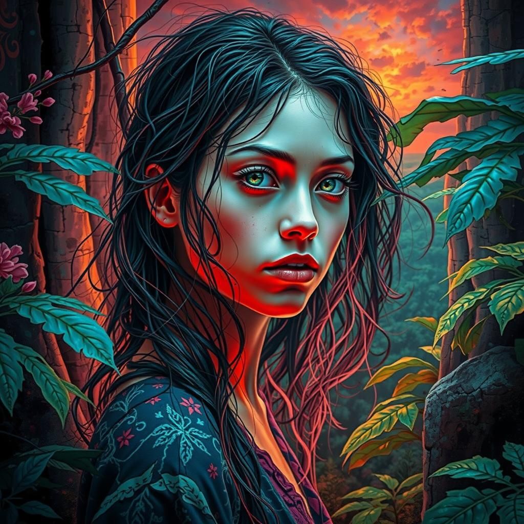 Glitched Jungle Visual Girl  by @LoreCampa93