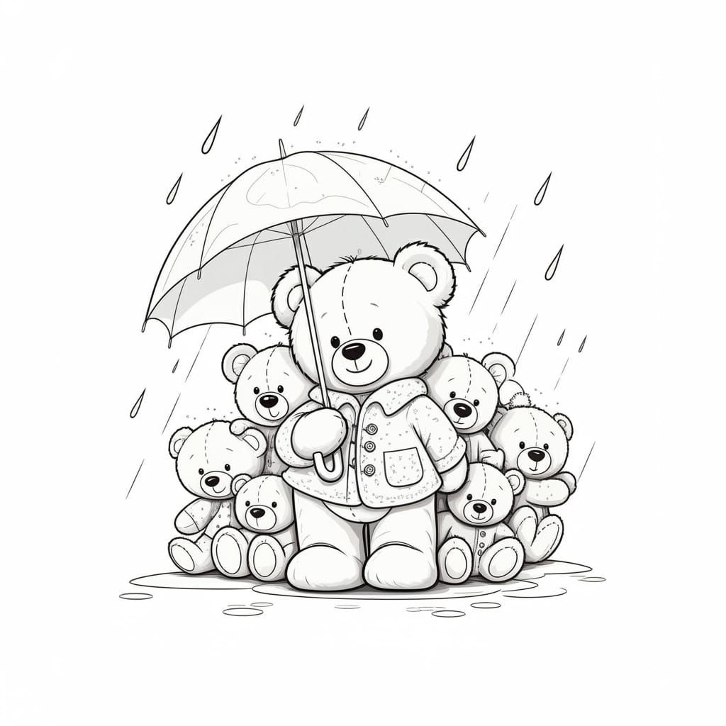 Joyful Teddy Bear in Modern Comic Style