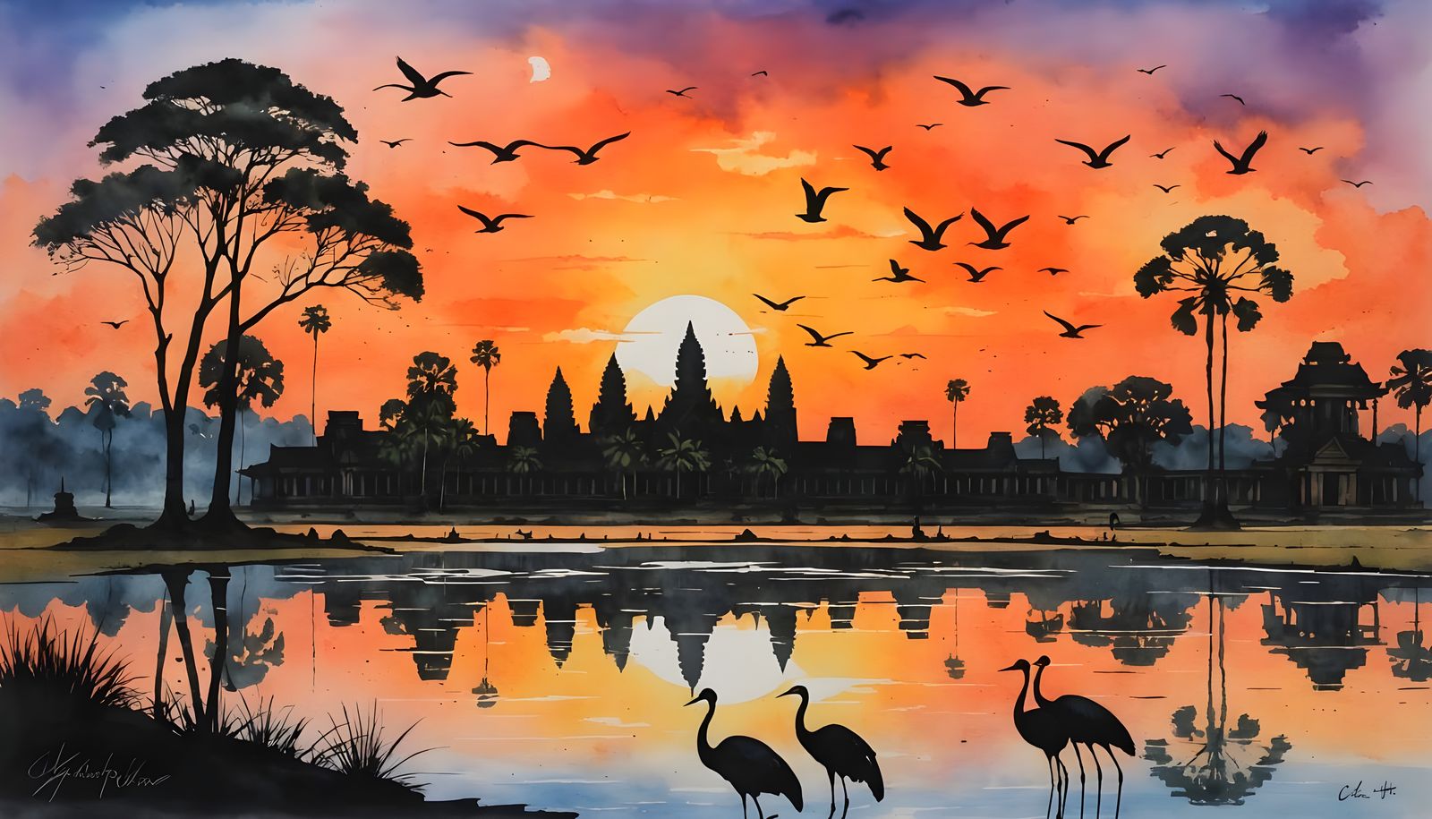 Sunset in Cambodia  by @Mister