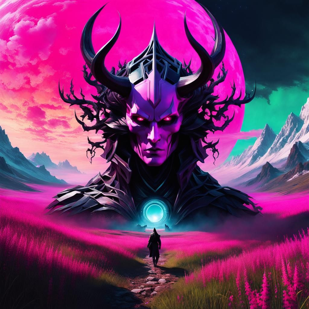 Pink Vaporwave style Evilland - AI Generated Artwork - NightCafe Creator