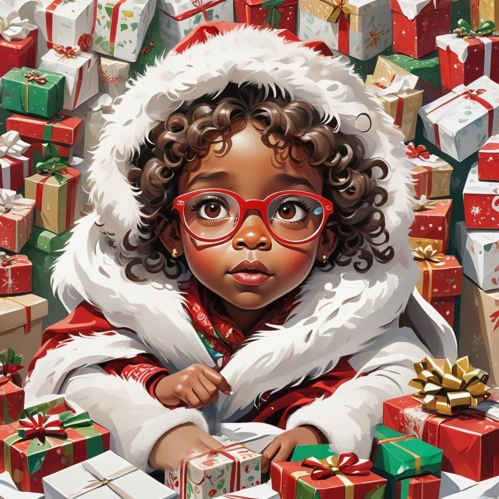 a very detailed comic book cartoon mixed with a caricature child that has a large head and eyes this African American child is wearing a pai...