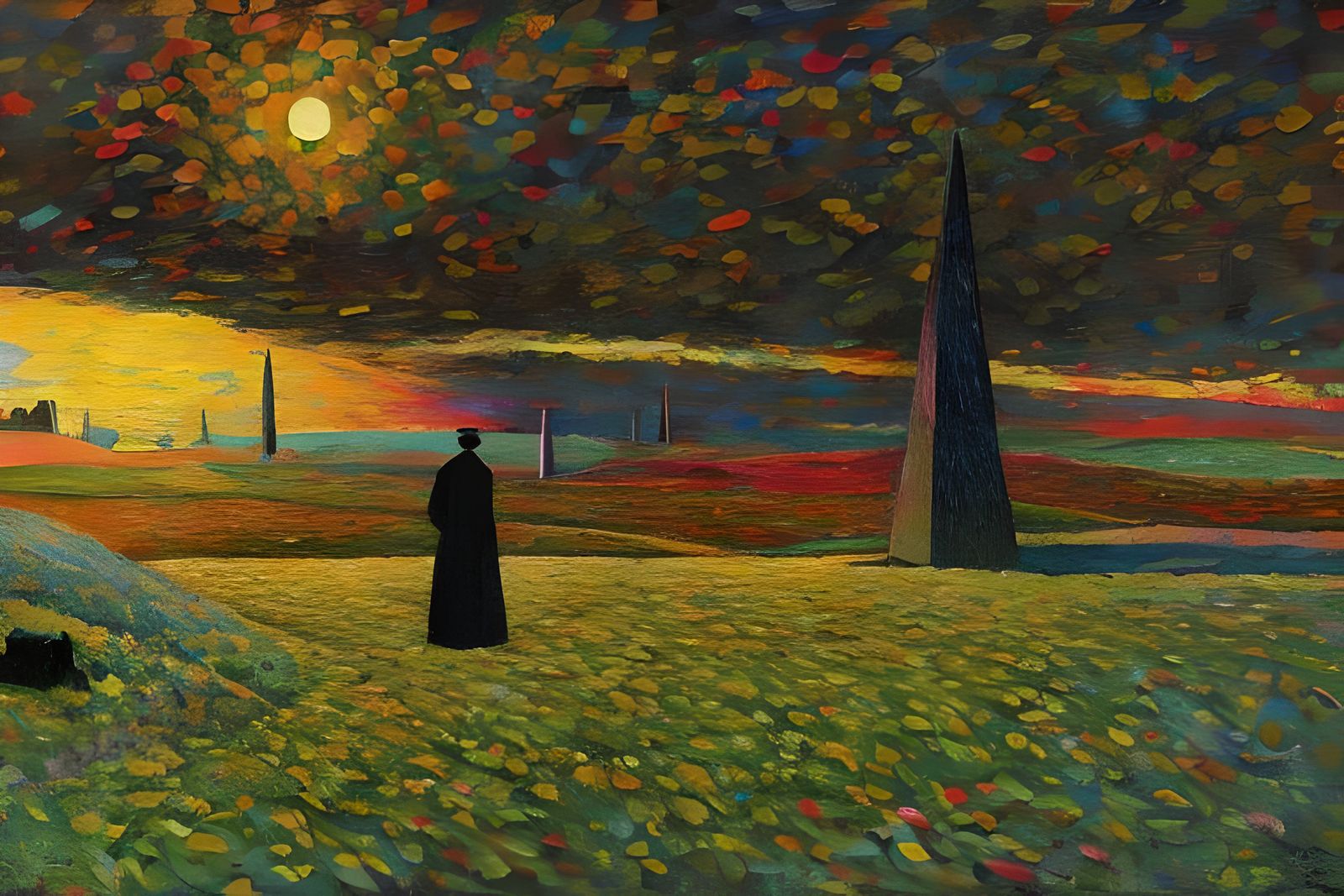 Nightly walk to the magical obelisk