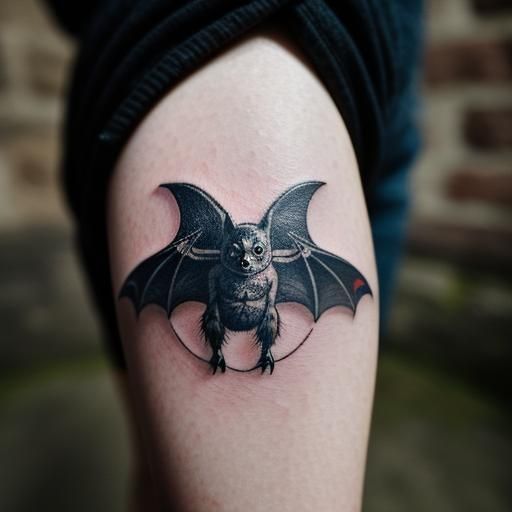 small tattoo of a bat