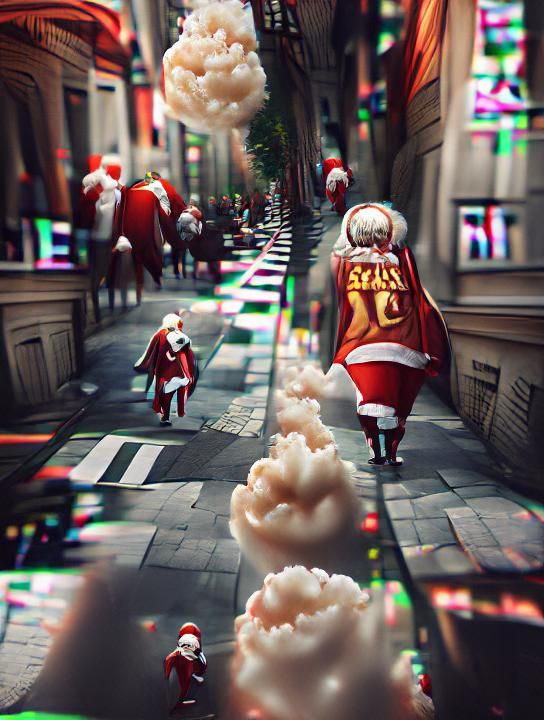 Here comes Santa Claus, or rather maybe he’s going in a huff