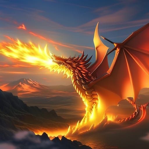 Fiery Dragon - Ai Generated Artwork - Nightcafe Creator