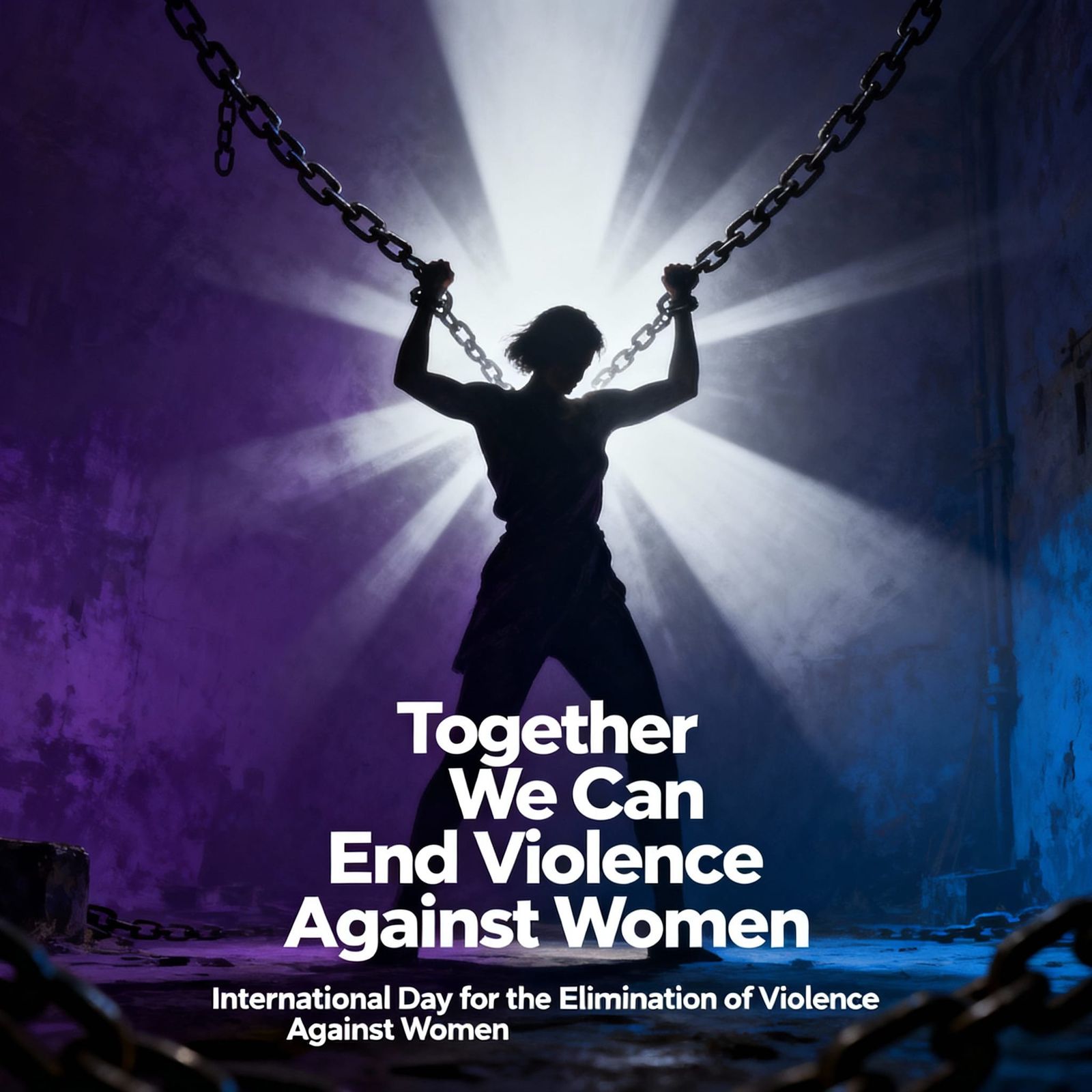An iconic creation for the "International Day for the Elimination of Violence Against Women" including the text and an i...