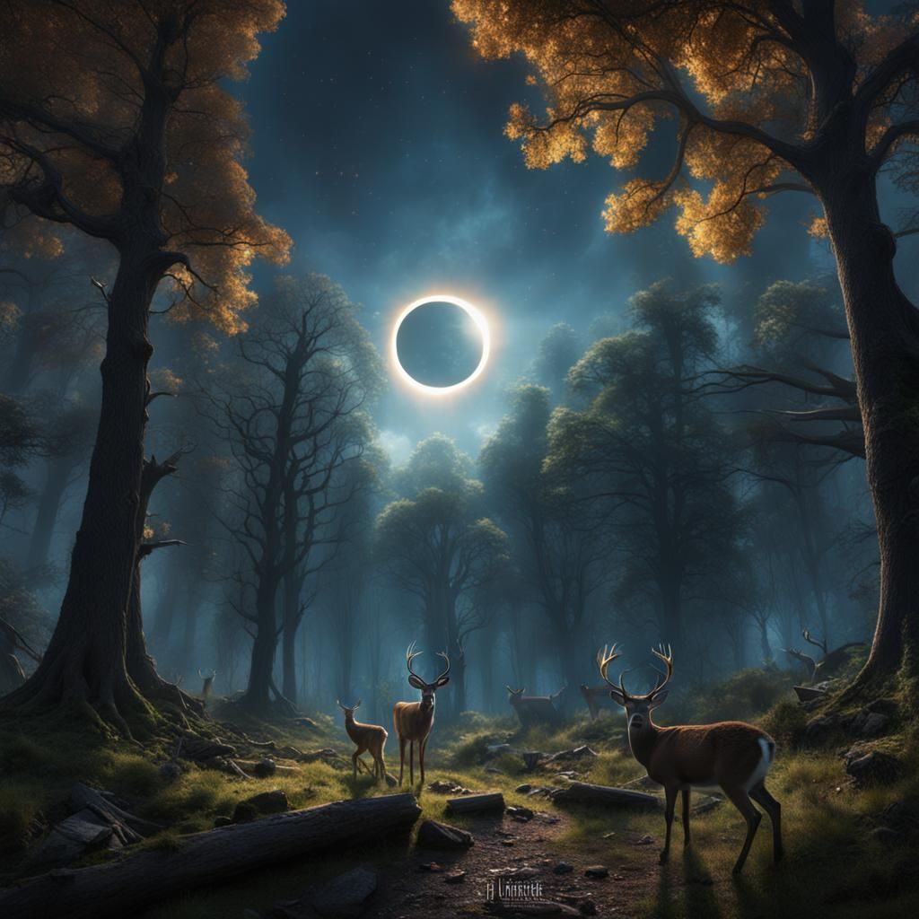 Solar Eclipse in The Forest   by @LadyMisty